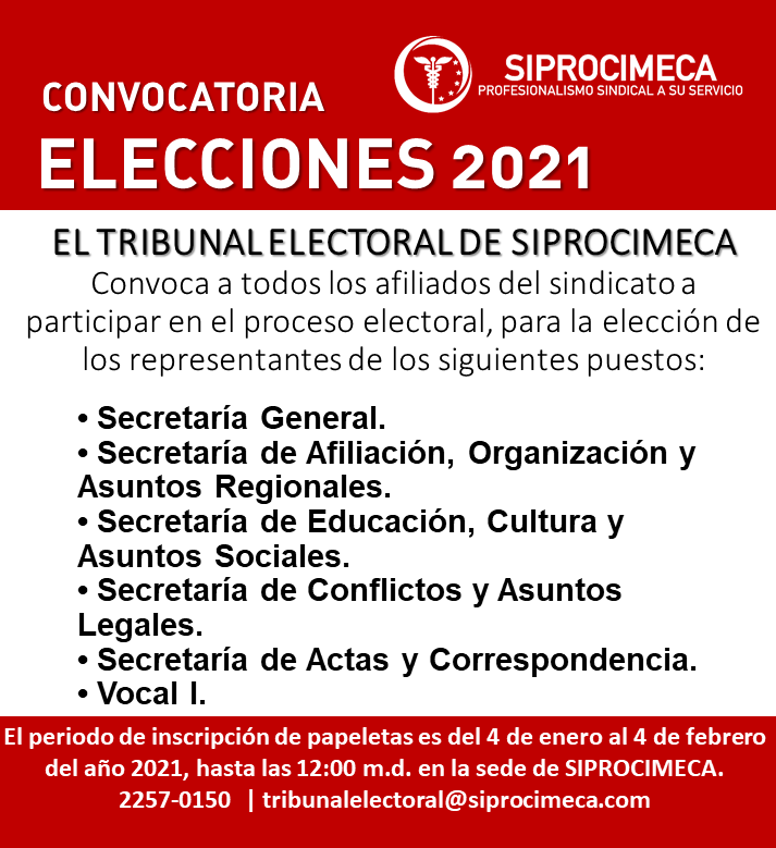 CONVOCATORIA A ELECCIONES 2021